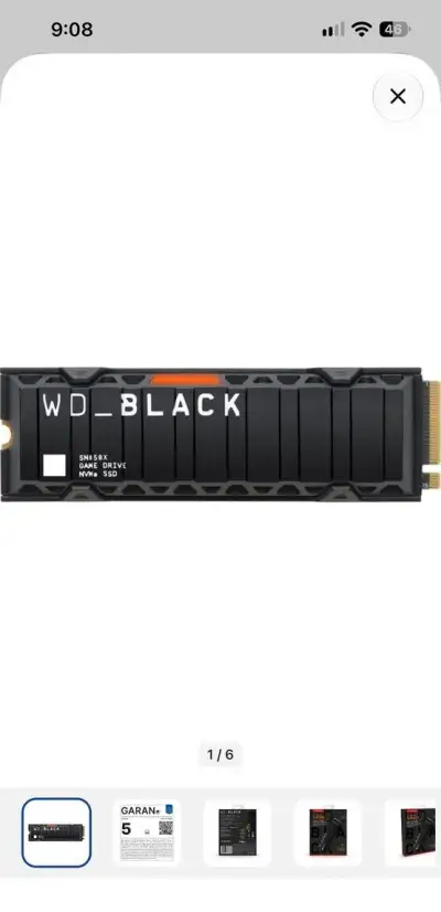 WD_BLACK SN850X NVMe SSD POWERED BY SANDISK 1 TB, [S Heatsi