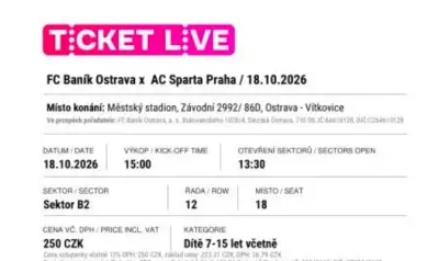 vstupenky Sparta Praha - Baník Ostrava 18.10.26