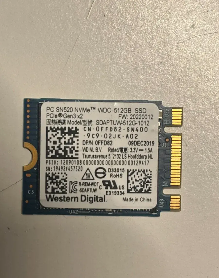 Nvme disk WD SN520 512GB 2230