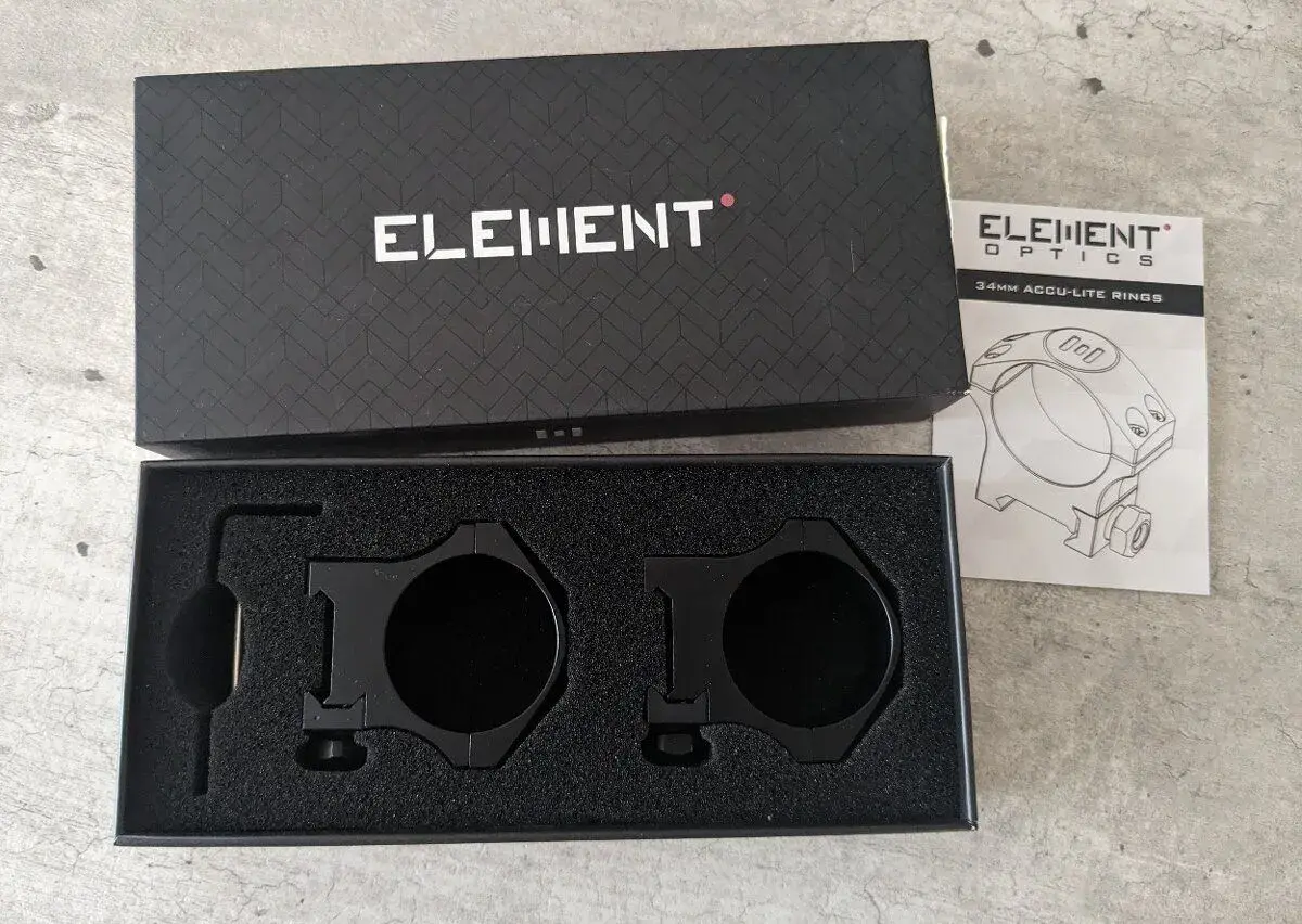 Montážní kroužky Element ACCU-LITE 34 mm weaver střední
