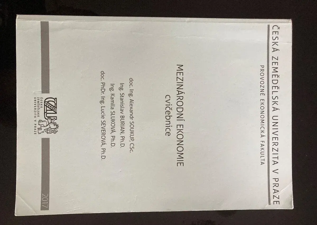 Cvičebnice mezinárodní ekonomie ČZU