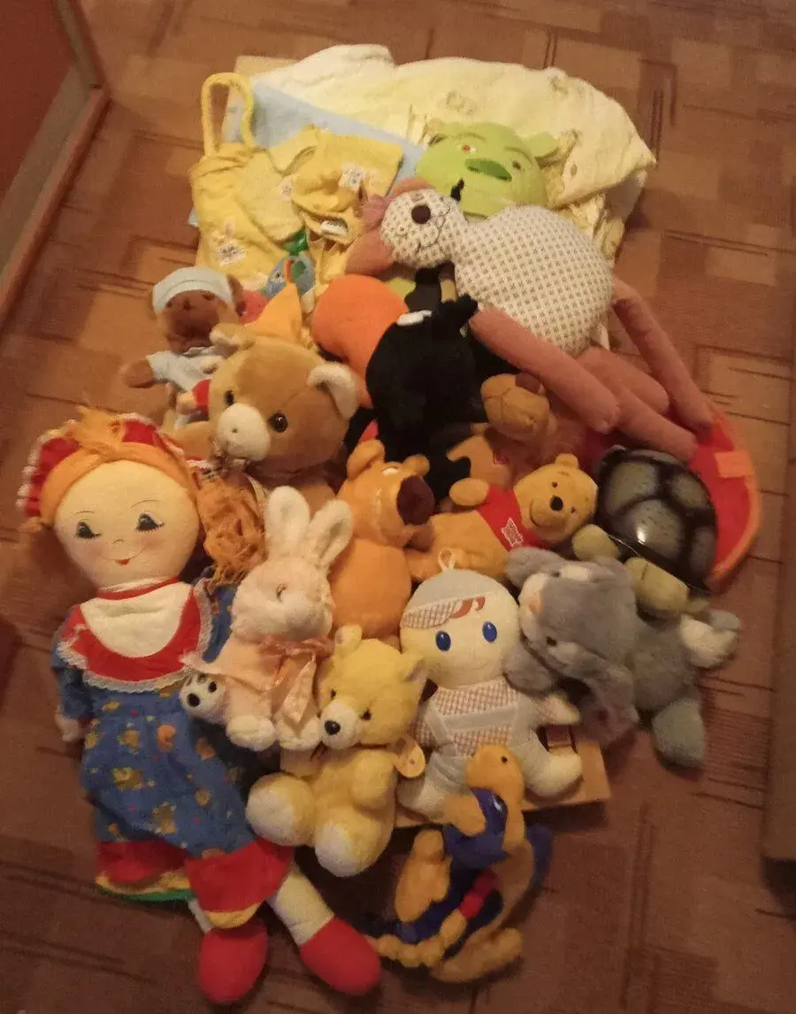 Obr balik, plyšáci, do postýlky matrace, peřinka atd