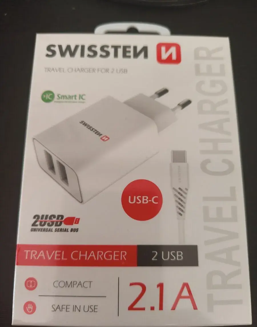 Nabíječka SWISSTEN - adaptér (2x USB-A) včetně kabelu USB-C