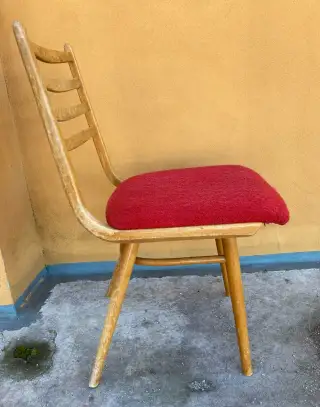 Židle dřevěná ohýbaná čalouněná látkou RETRO 500 kč