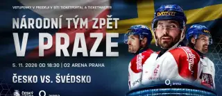 ČESKO VS. ŠVÉDSKO, 2x VIP O2 Aréna, klubové patro + catering