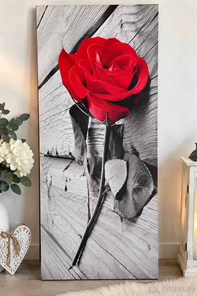 Velký obraz na plátně – červená růže 119 × 49 cm 🌹