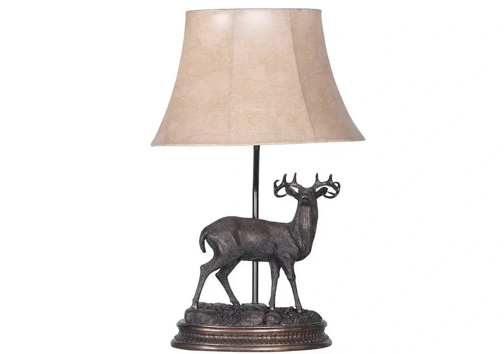 Stylová stolní lampa s jelením motivem - nová