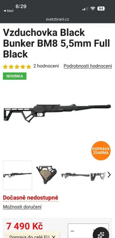 Vzduchovka Black Bunker BM8 5,5mm Full Black