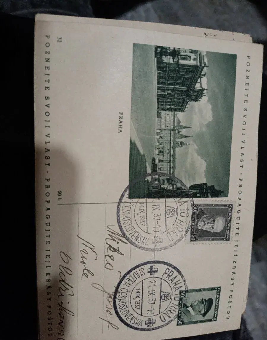 Smuteční pamětní pohlednice T. G. Masaryk (1937)