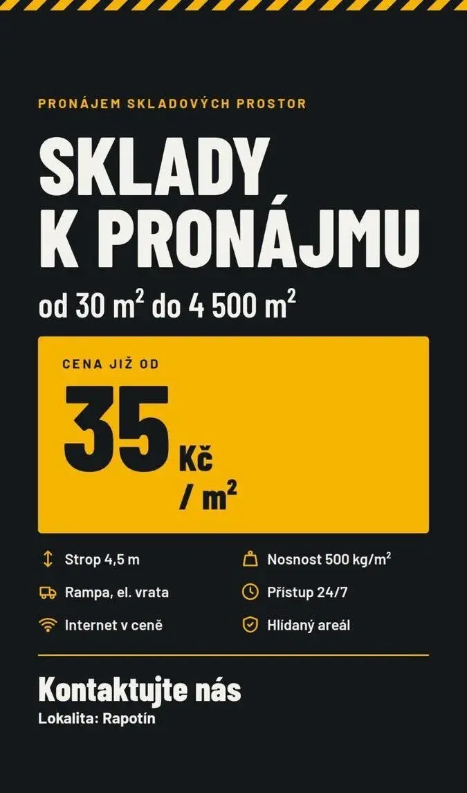 Pronájem skladových prostor