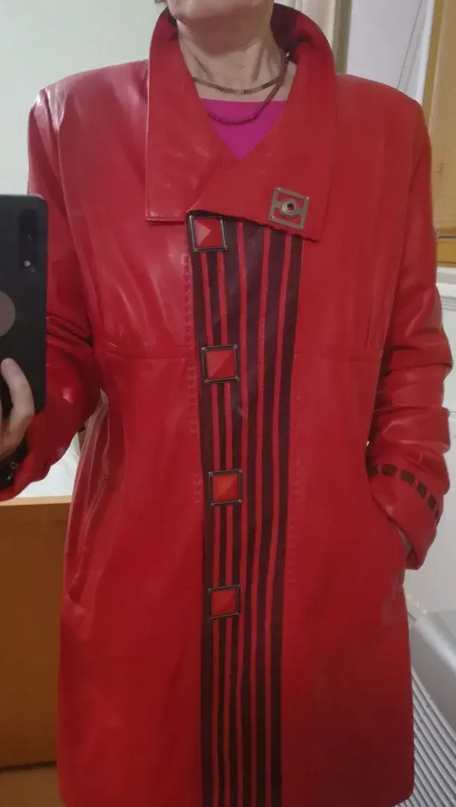 Kožený podzimní kabát