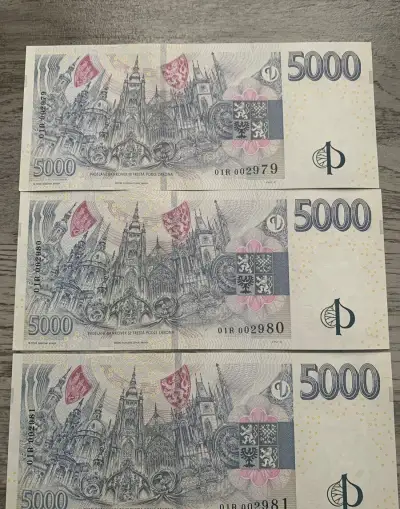 Výroční 5000Kč bankovky ČNB s přítiskem