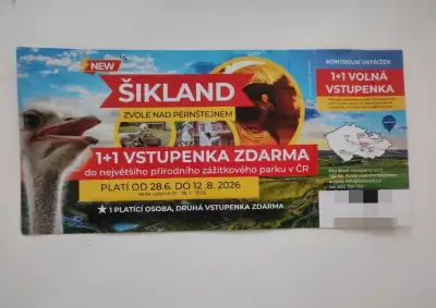 Vstupenky Šikland 1+1 zdarma