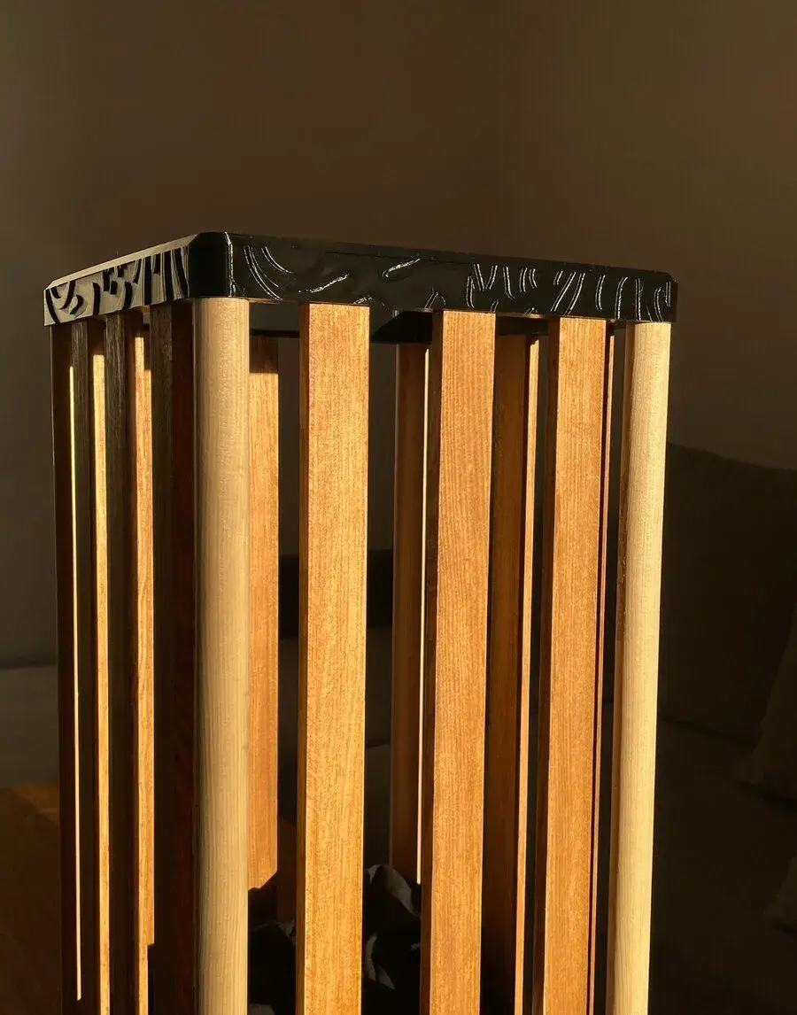 Designový koš na prádlo / úložný box s černým dekorem