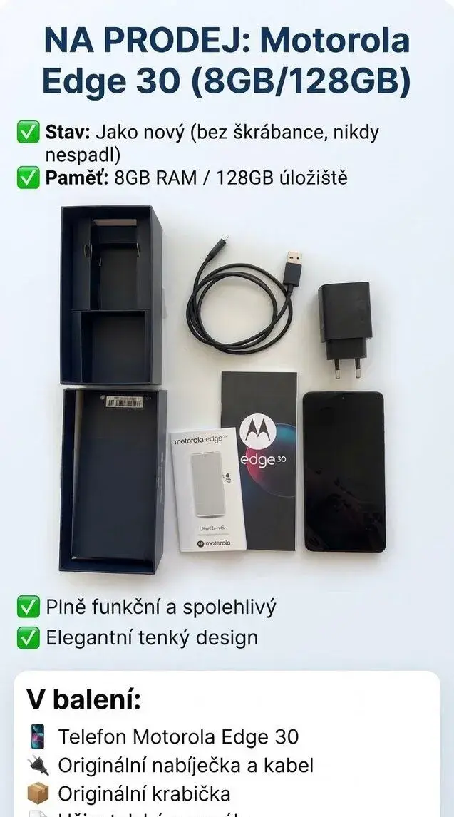 Motorola edge 30 128 GB + 8 STAV