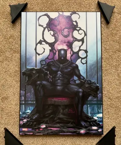 Dřevěný obraz na stěnu Marvel - Black Panther