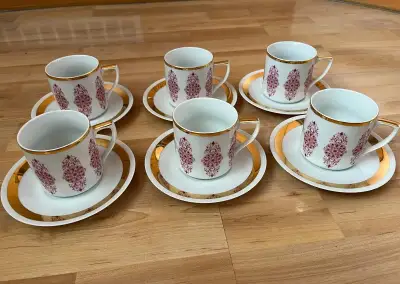 Porcelán CONCORDIA Lesov (KV) Sada 6 šálků a 6 podšálků