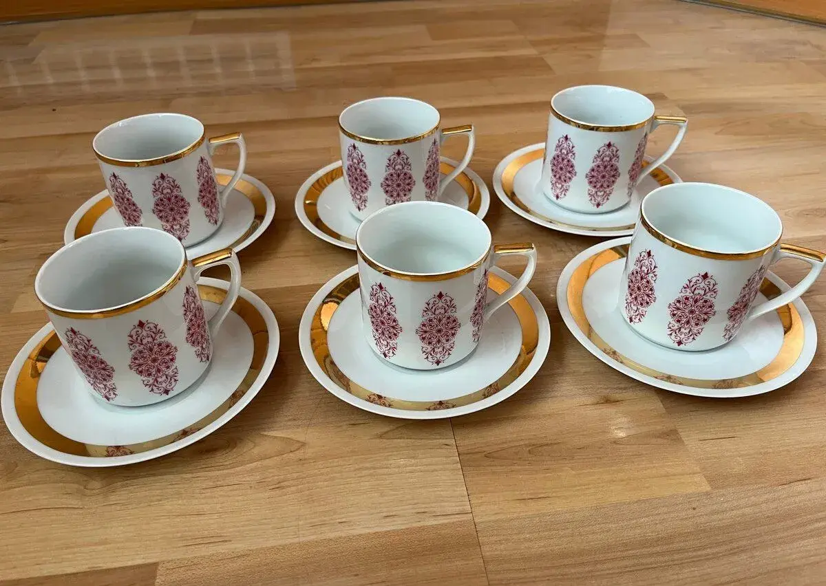 Porcelán CONCORDIA Lesov (KV) Sada 6 šálků a 6 podšálků