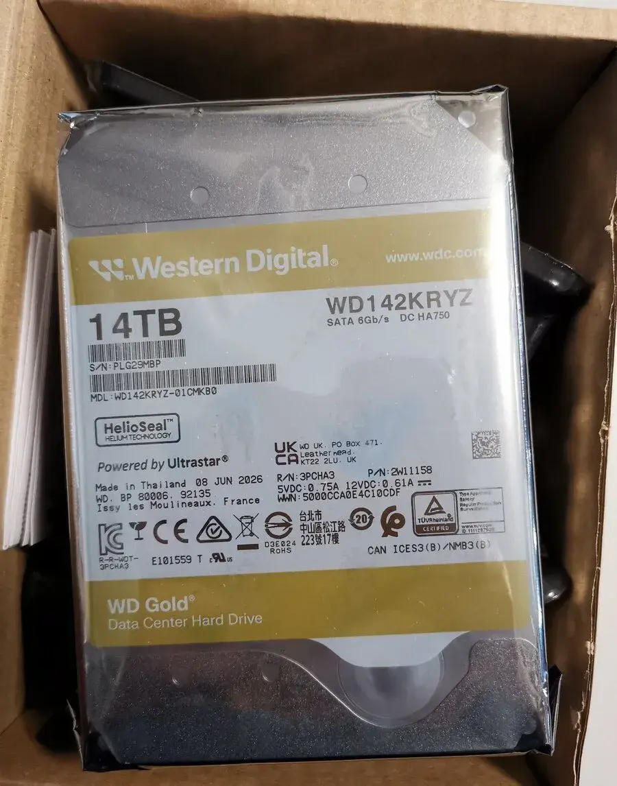 WD Gold Enterprise Class 14TB - nepouzity WD142KRYZ SATA