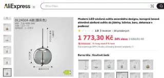 Moderní LED závěsné světlo severského designu