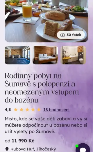 Pobyt Hotel Kristián Kubova huť 3 noci pro dva
