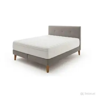 Šeda boxspring postel Stockholm 160x200 cm