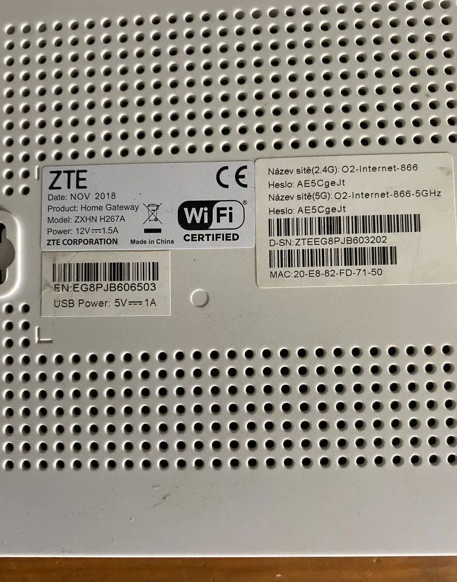 O2 modem ZTE