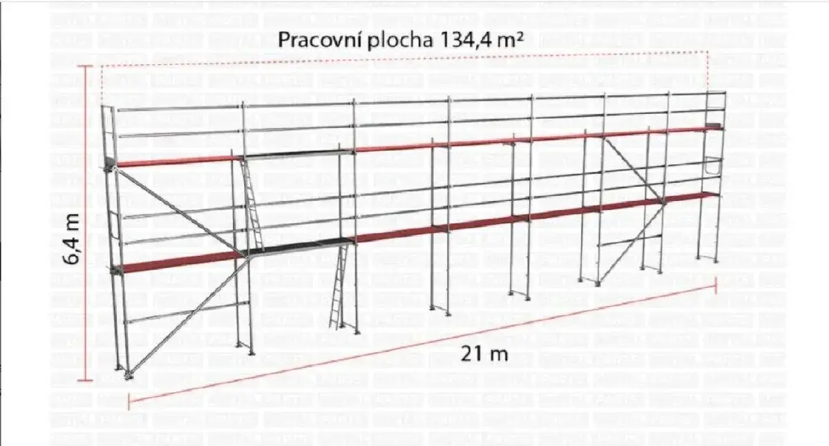 Sestava fasádního lešení Plettac PD70 - 134m NOVÉ