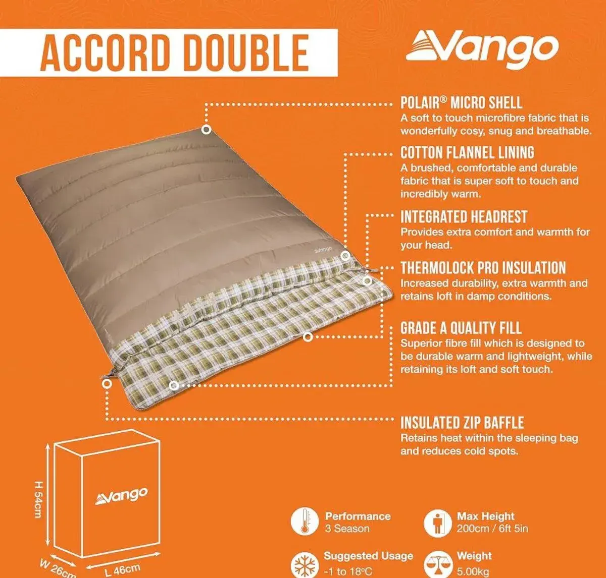 3× Vango Vario Single – prostorný dekový spacák