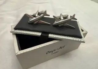 Originální manžetové knoflíčky – letadlo ✈️ (Onyx-Art London
