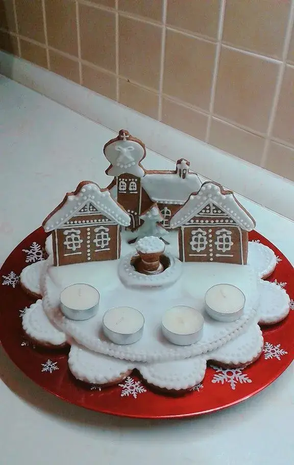 Perníkové malované adventní svícny domácí suroviny