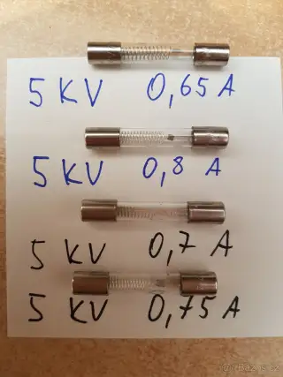 Pojistka 5KV/0,65A až 0,8A k mikrovlnným troubám