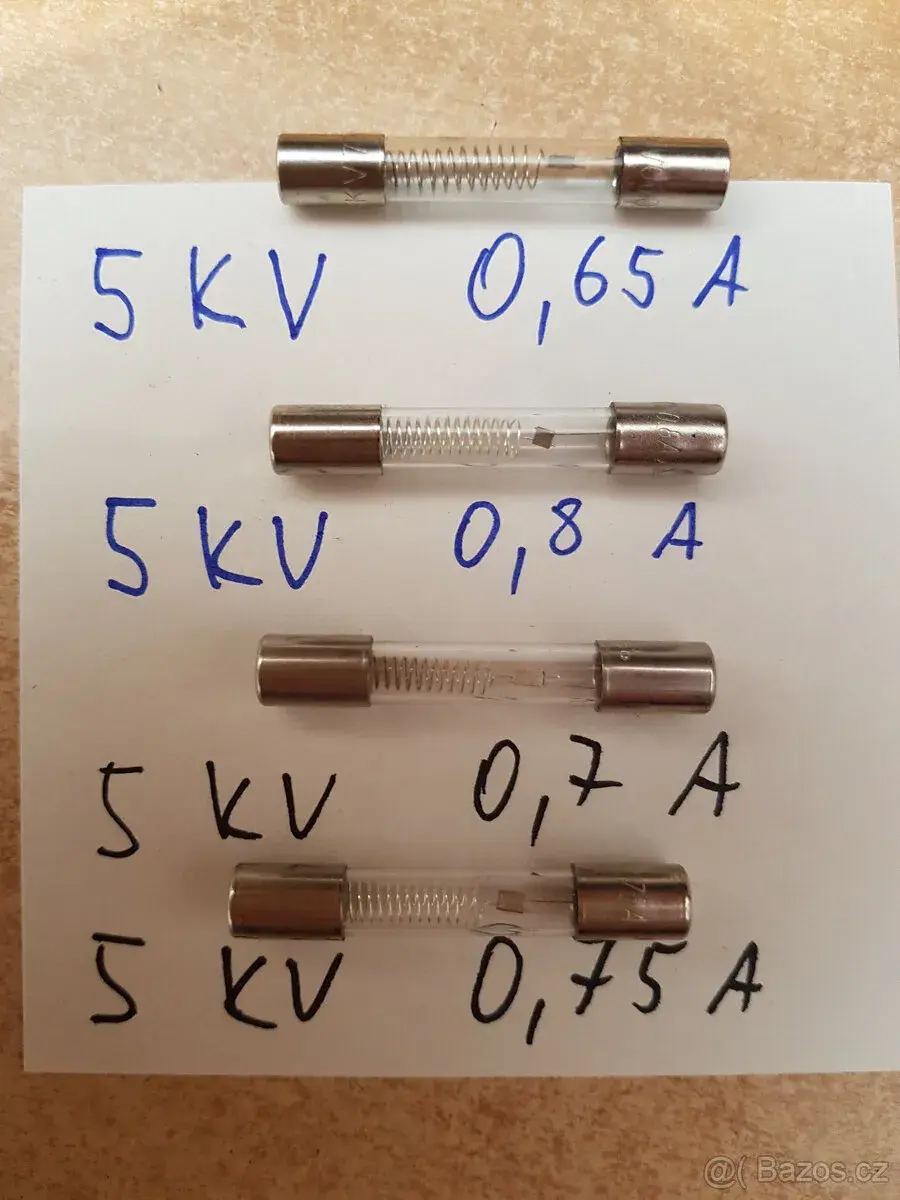 Pojistka 5KV/0,65A až 0,8A k mikrovlnným troubám