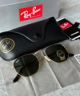 Ray Ban Hexagonal 3548 Zlaté obroučky / Zelená skla