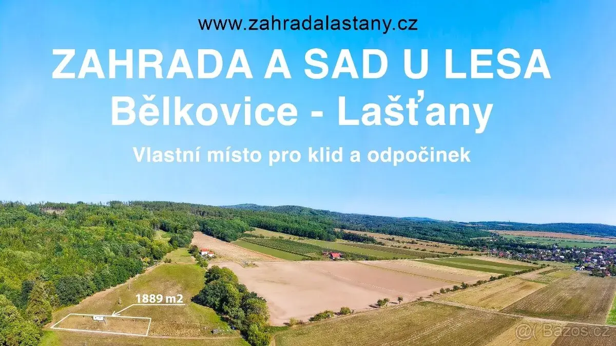 Zahrada u lesa 1 889 m² nebo menší část - Bělkovice-Lašťany
