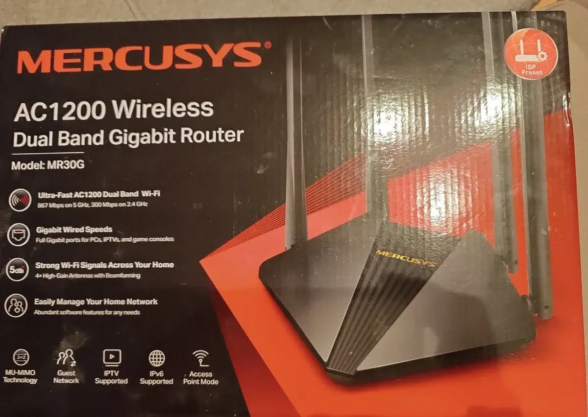 Mercusys AC1200 Wireless Dual Band Gigabit Router MR30G