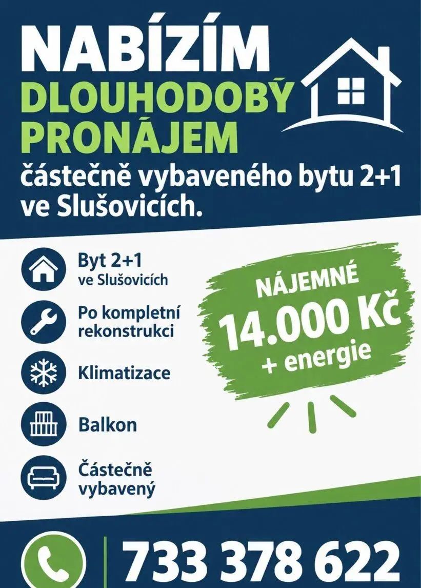 Pronájem bytu 2+1 ve Slušovicích