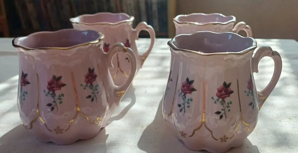 4x starožitný porcelánový hrnek H&C Haas & Czjzek