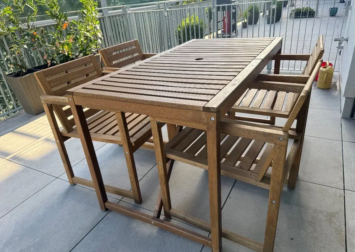 IKEA NÄMMARÖ – zahradní/terasový set, akácie, 4 židle + sedá