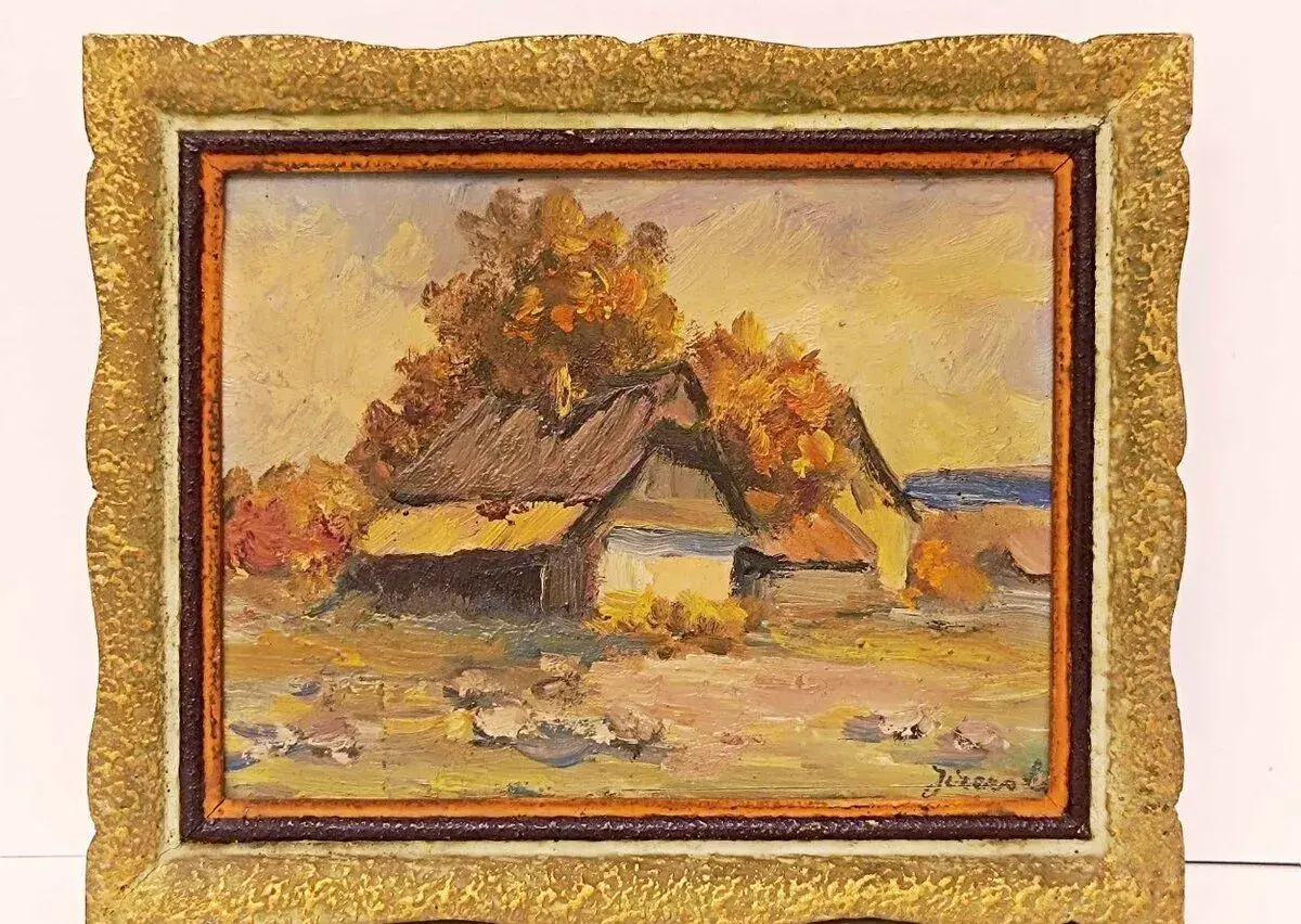 obraz Karel Walter Jizerský, Šumavská chalupa, olej 17x20