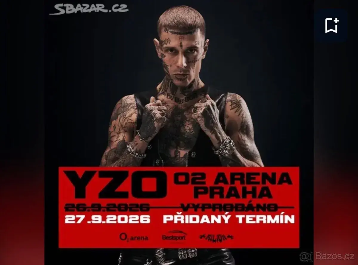 2× lístek YZO – O2 arena Praha -