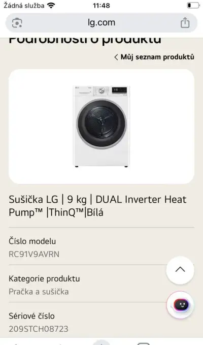 Sušička prádla LG