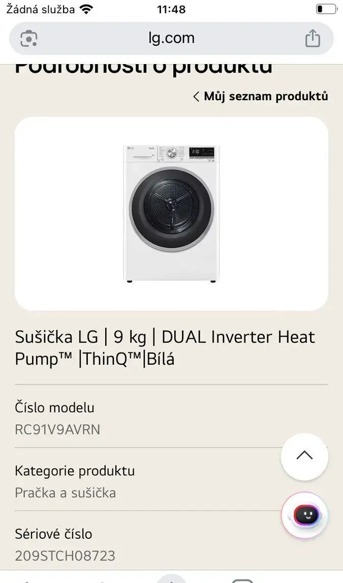 Sušička prádla LG
