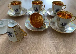 Mocca kávový servis Rokoko - český porcelán - nepoužívaný