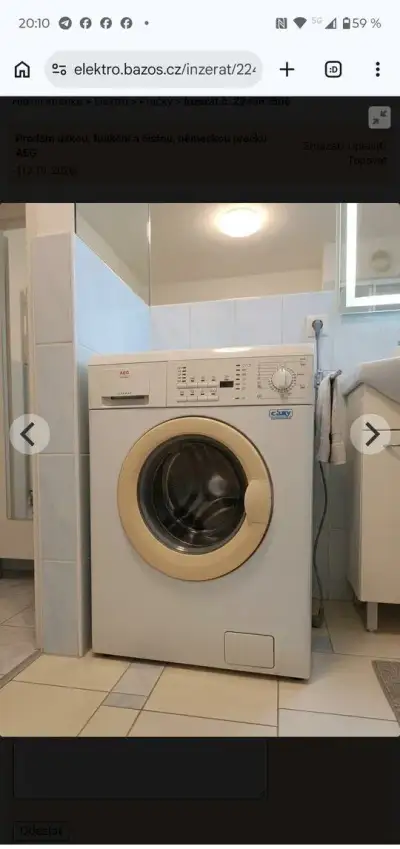 Úzkou, funkční a čistou, německou pračku AEG Lavamat
