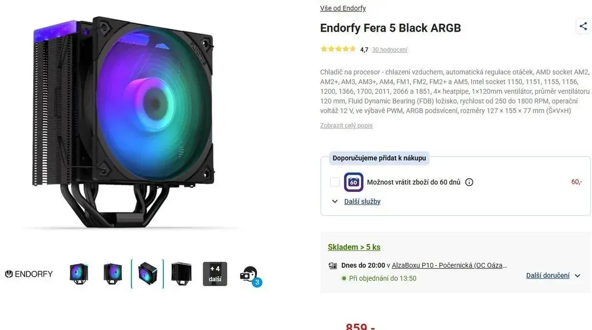 CPU chladič Endorfy Fera 5