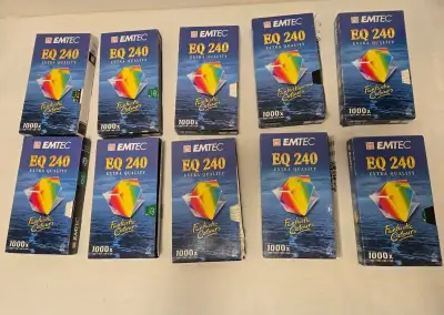 10x VHS kazeta, kazety 240min