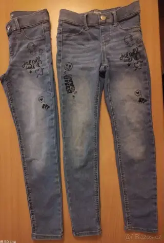 2x Džíny Jeggings, Velikost 128