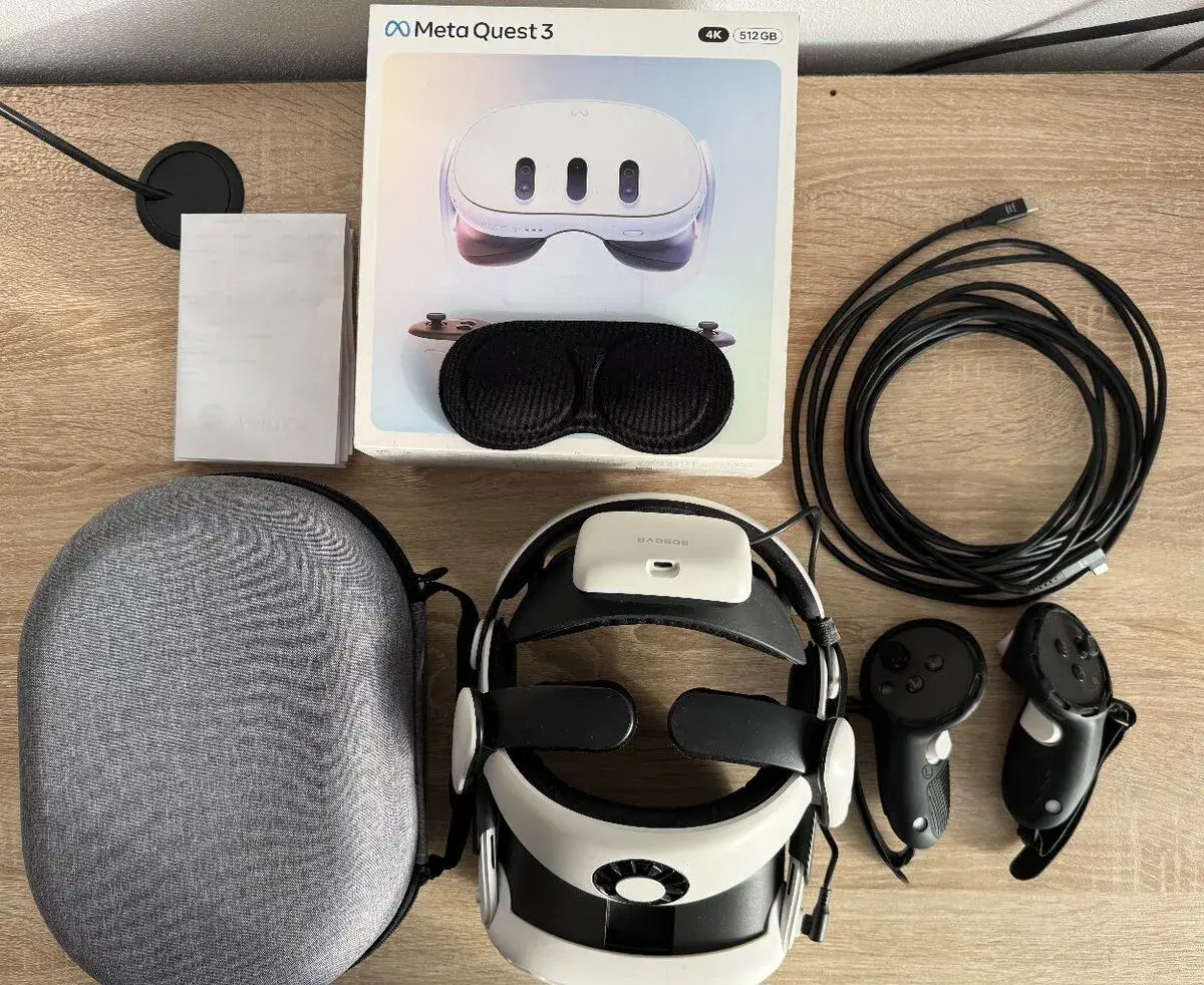 Meta Quest 3 512 GB + BOBOVR S3 Pro + příslušenství