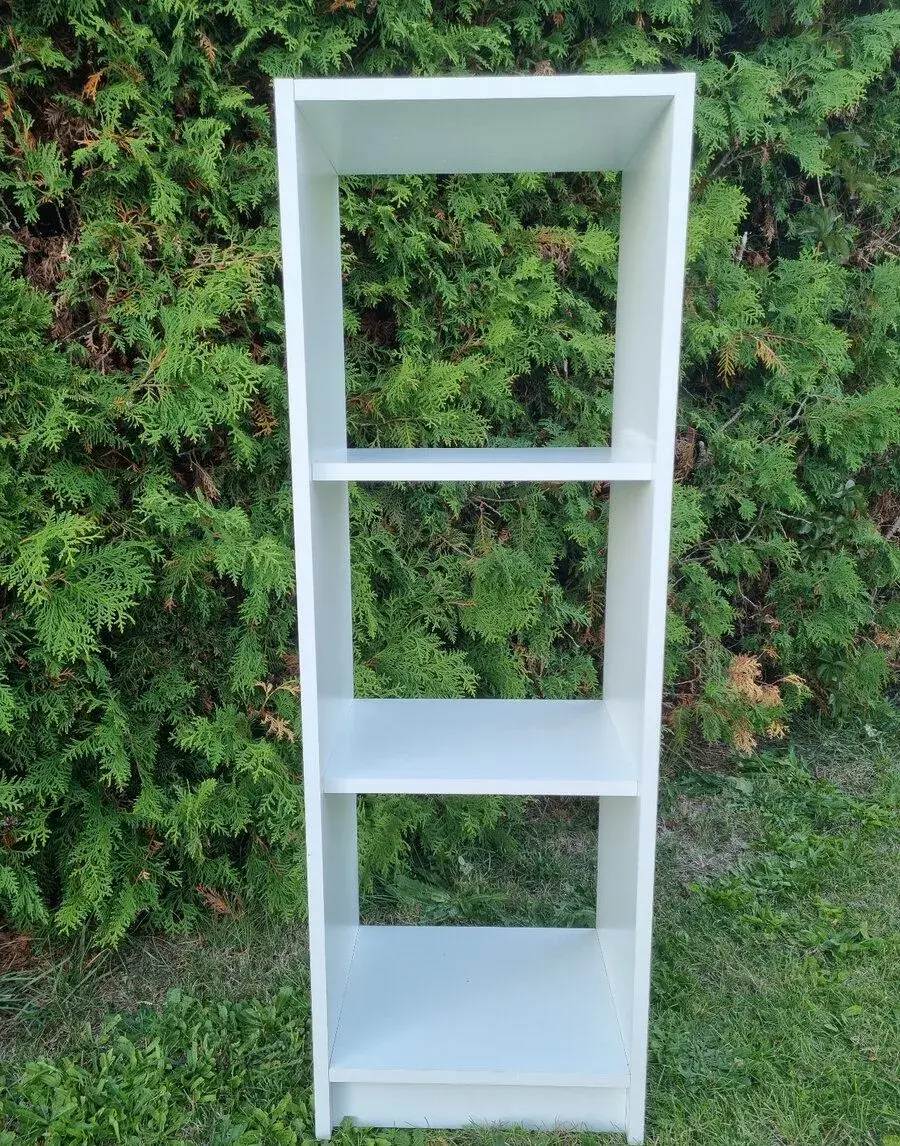 Policový regál knihovna botník 120x40x30 bílá